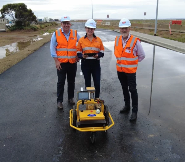 Tiny surveyor used for road marking in south australia